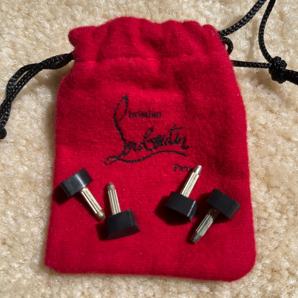 Christian Louboutin heel cap replacements (4) & bag NWOT